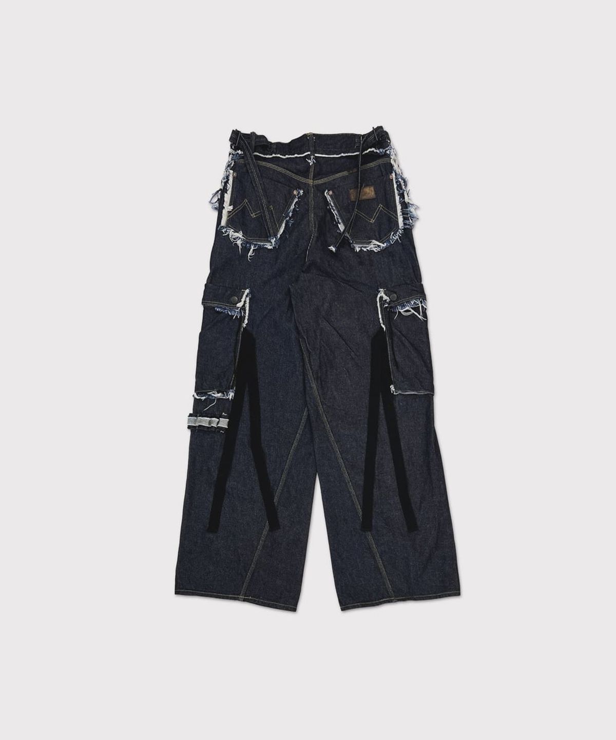 마이너스(MINUS) Slash Seam Twist Cargo Jeans(KOJIMA) - INDIGO