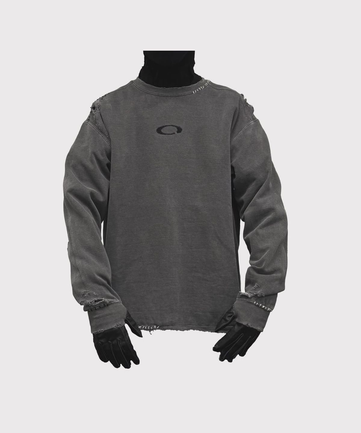 마이너스(MINUS) Inactive Crew Sweat With Repaired - AGED BLACK