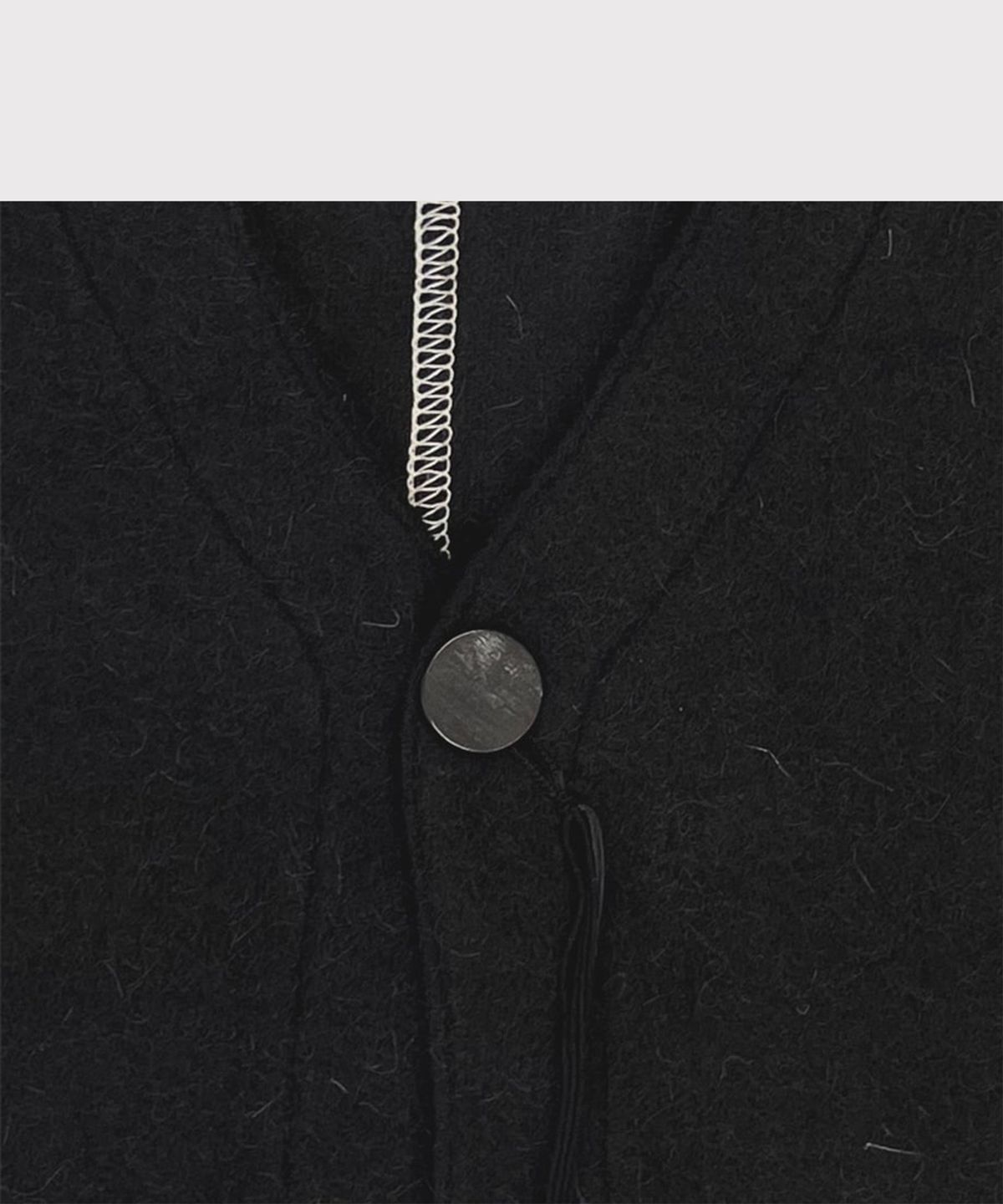 마이너스(MINUS) Cut Off 1B Cardigan(NEEDLE SHAGGY MOHAIR) - BLACK