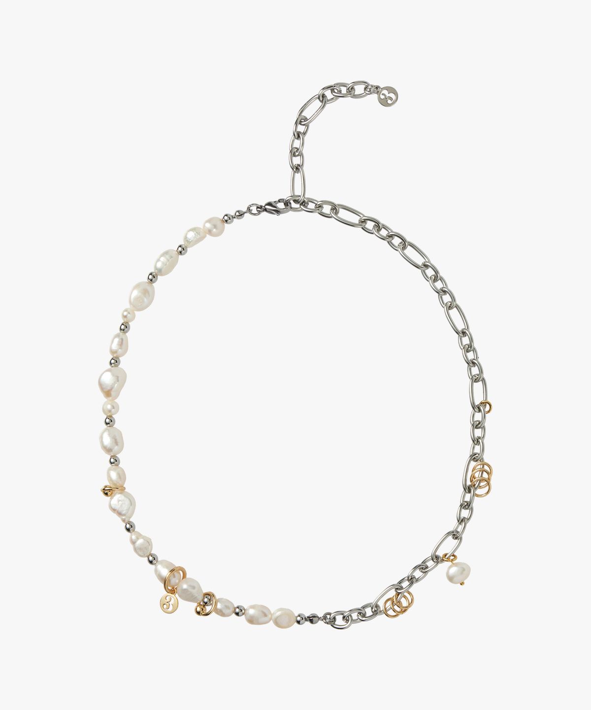 트리마치(TRIMARCH) Half Pearl Pierce Necklace / Silver
