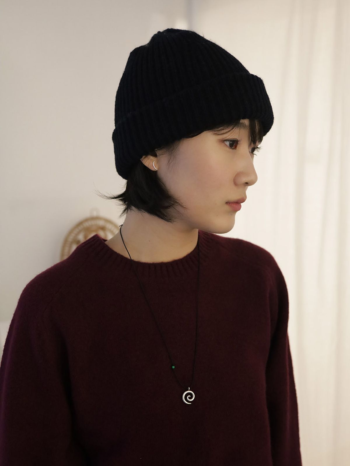 메이드바이에고(MADEBYEGO) 더블링 목걸이 (블랙/브라운)