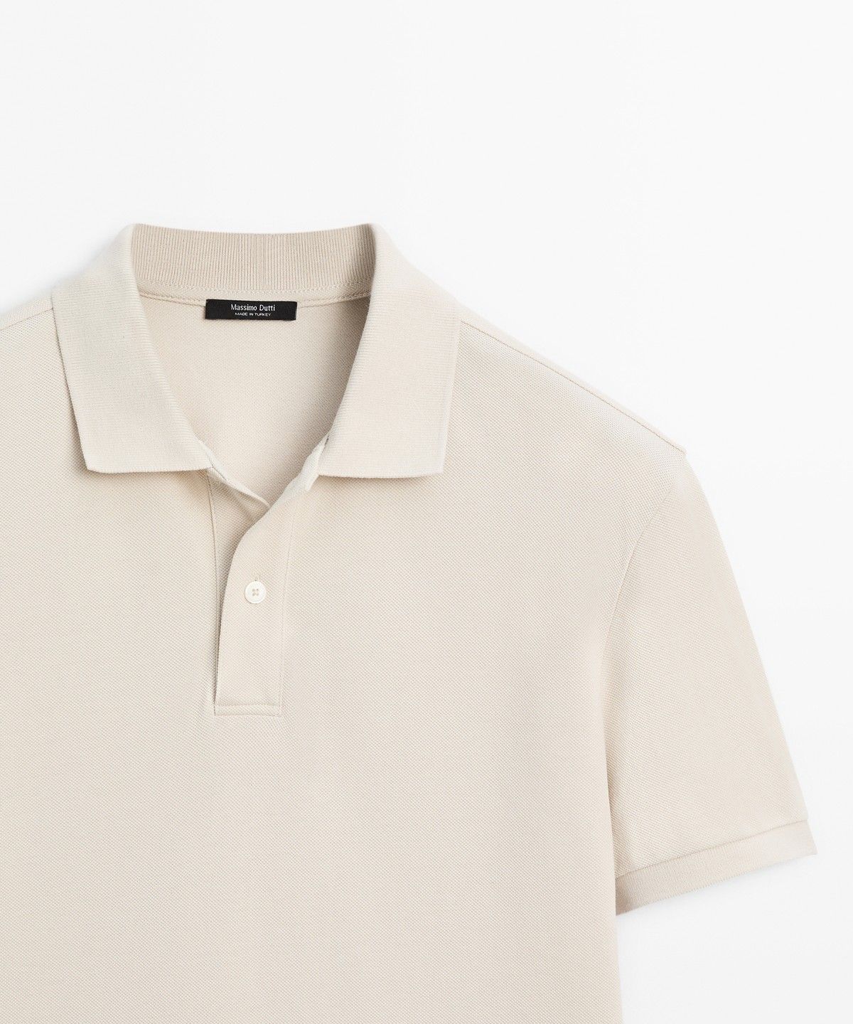 마시모두띠(MASSIMO DUTTI) 마이크로 텍스처드 코튼 피케 폴로 셔츠