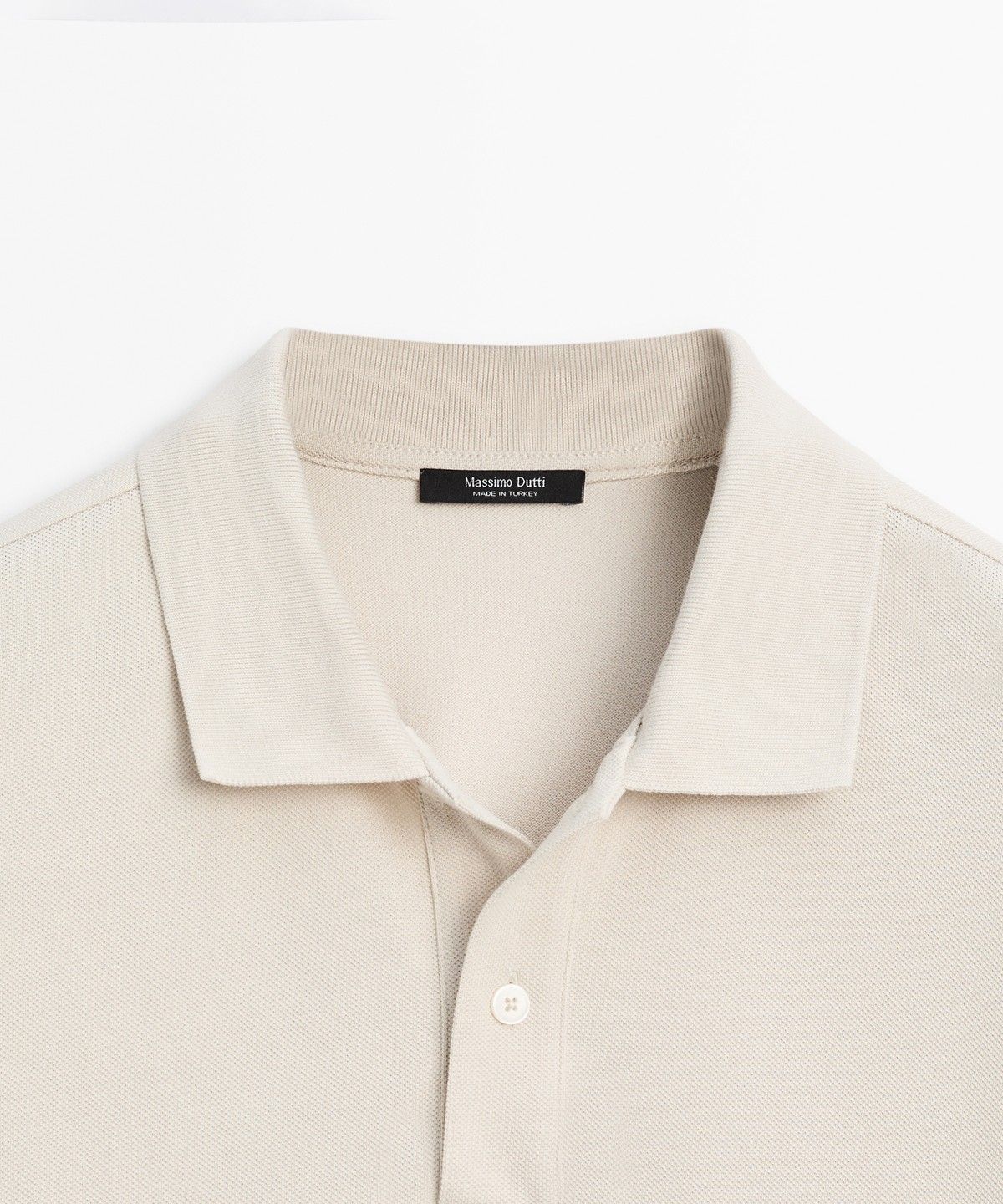 마시모두띠(MASSIMO DUTTI) 마이크로 텍스처드 코튼 피케 폴로 셔츠