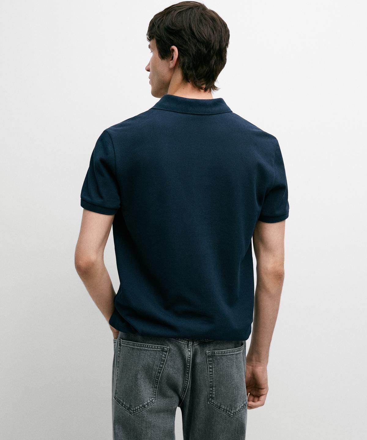 마시모두띠(MASSIMO DUTTI) 마이크로 텍스처드 코튼 피케 폴로 셔츠