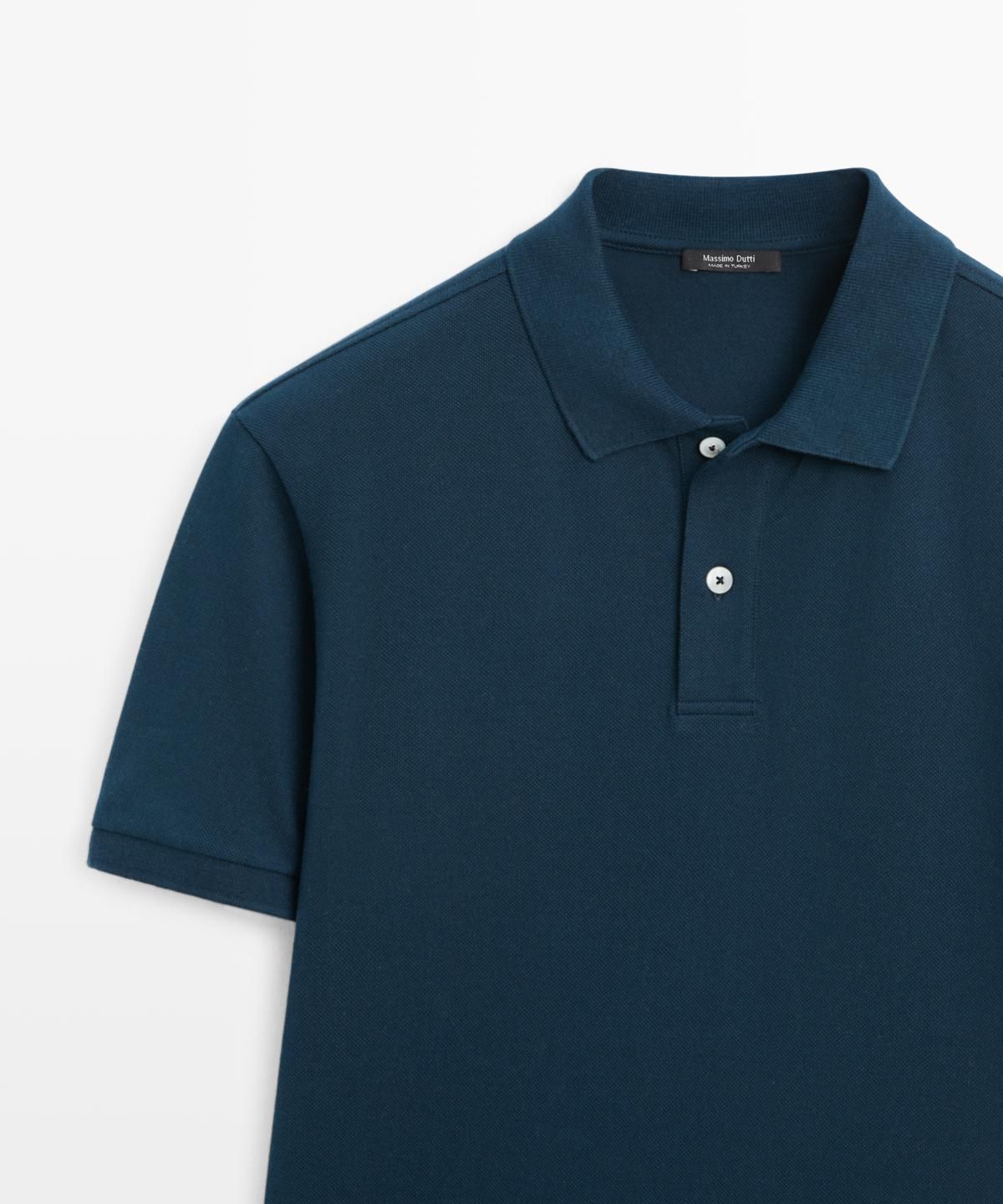 마시모두띠(MASSIMO DUTTI) 마이크로 텍스처드 코튼 피케 폴로 셔츠