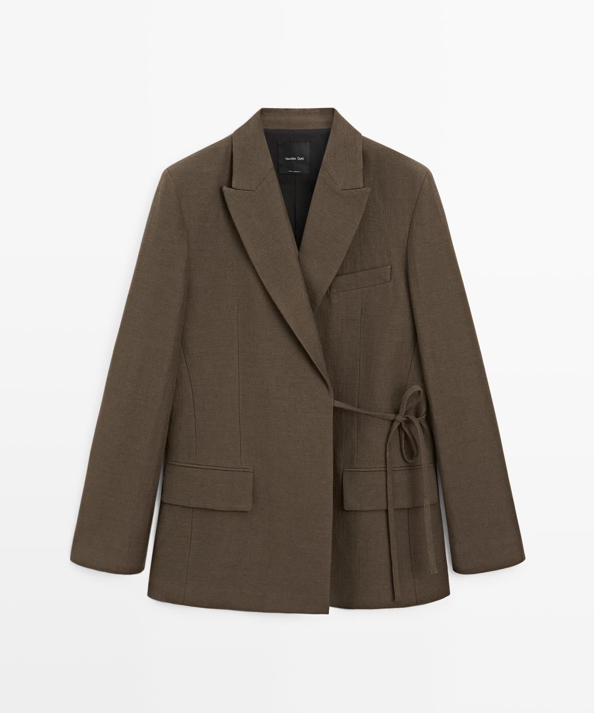 마시모두띠(MASSIMO DUTTI) 코튼 블렌드 더블 브레스트 블레이저