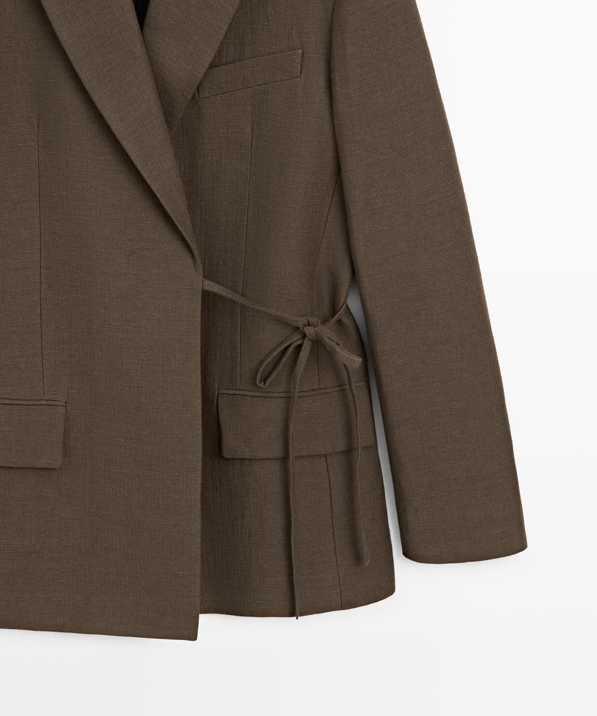 마시모두띠(MASSIMO DUTTI) 코튼 블렌드 더블 브레스트 블레이저