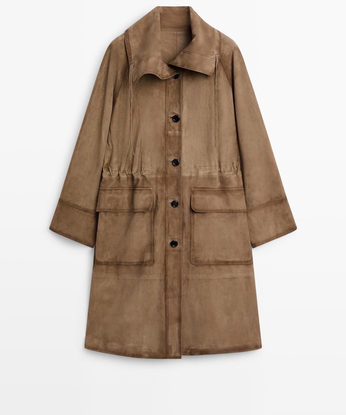 마시모두띠(MASSIMO DUTTI) 스웨이드 하이넥 파카