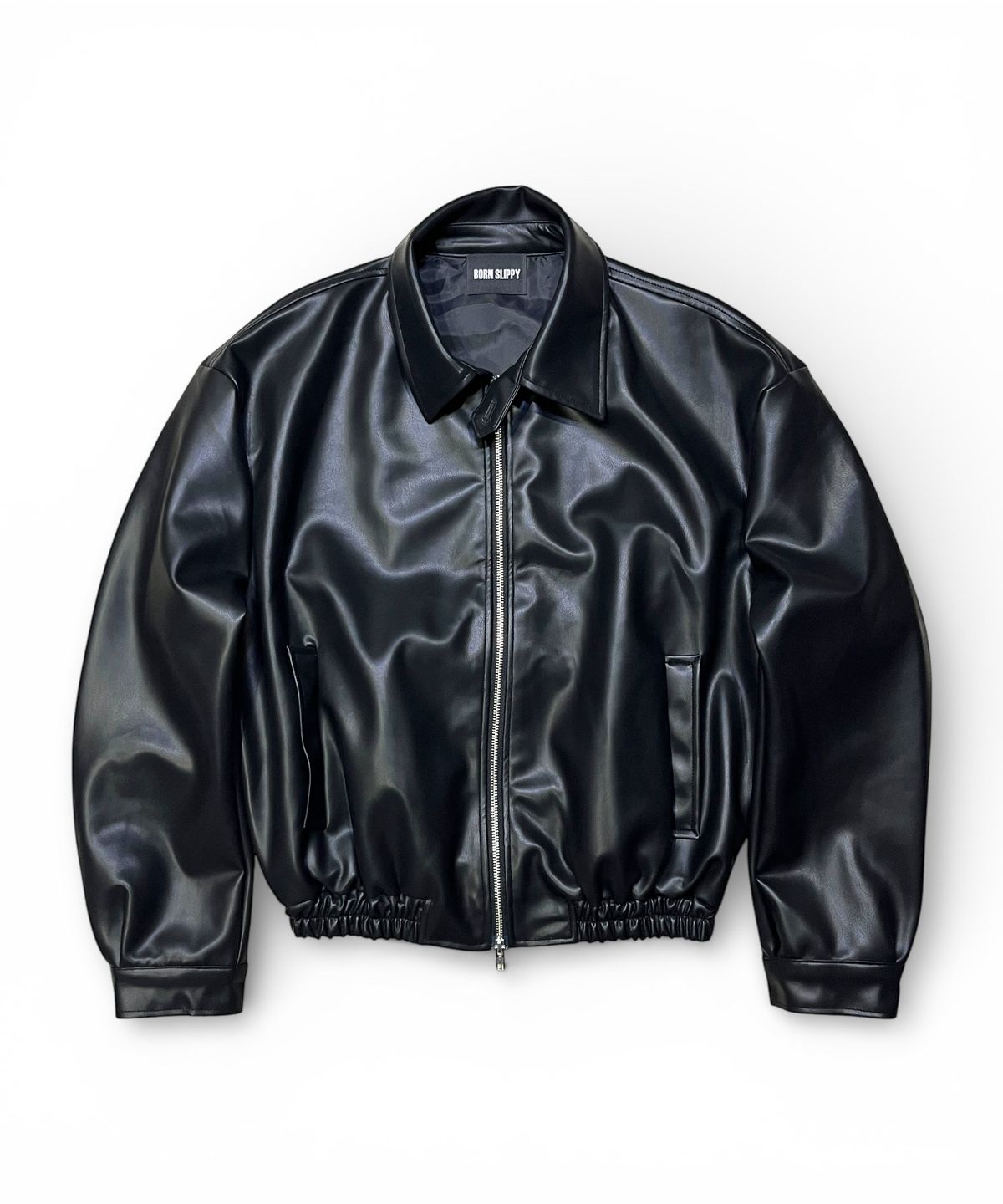 본슬리피(BORN SLIPPY) Urban Gloss Leather Blouson Jacket (Black)