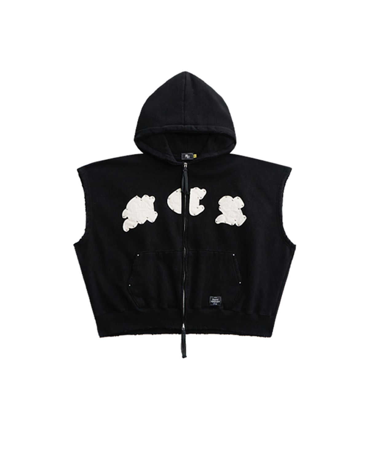 뭉(MWOONG) M.C.R. code stud zip-up vest HD BK