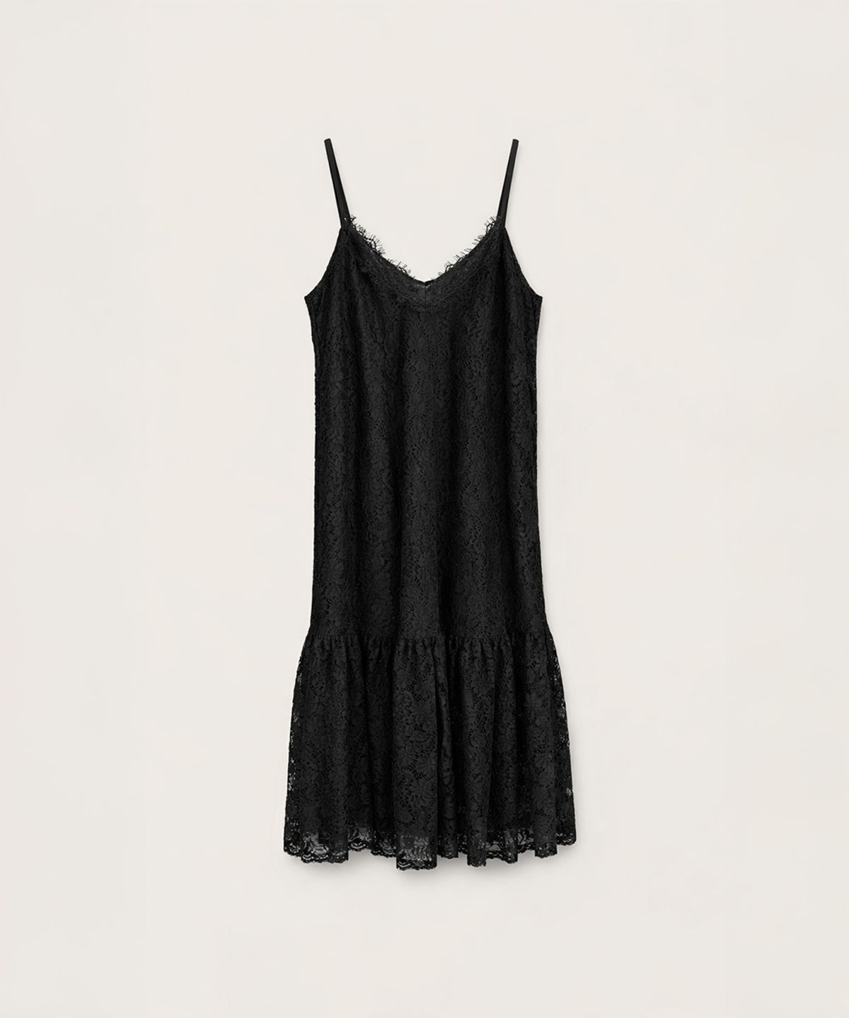 320쇼룸(320SHOWROOM) Sheer Lace Slip Dress Black