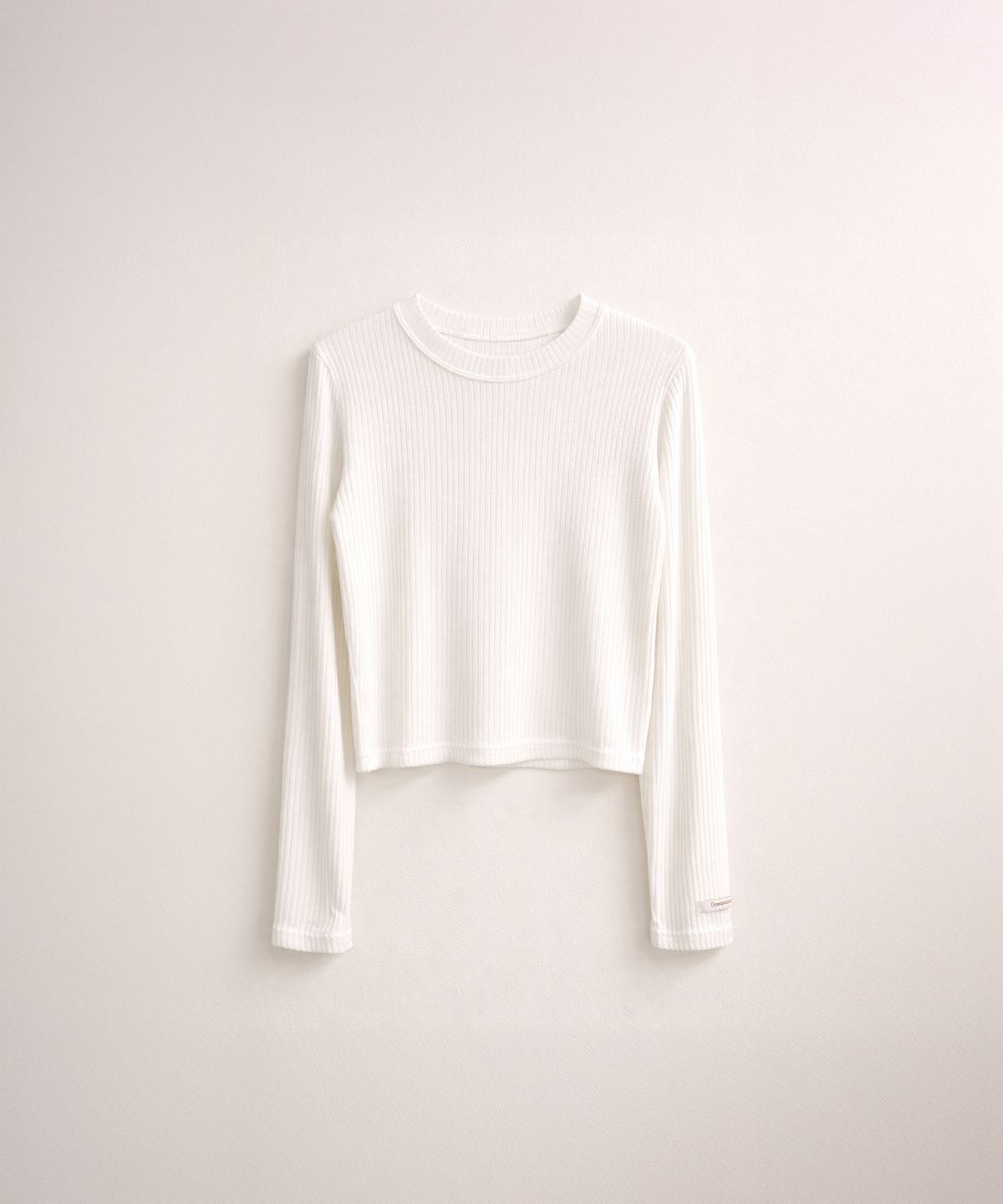 320쇼룸(320SHOWROOM) Tencel Wool Blend Soft Ribbed Crop T-Shirt Ivory