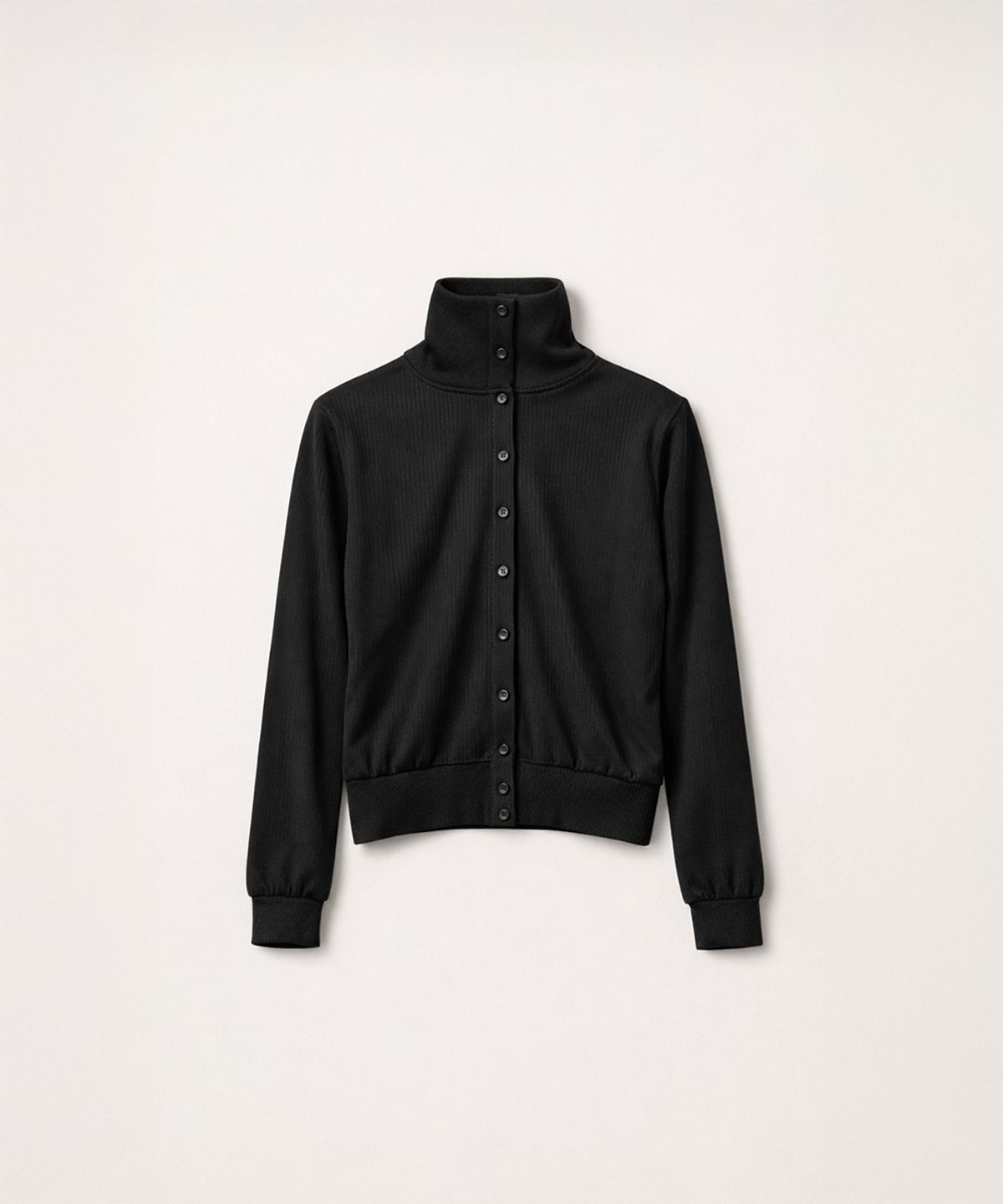 320쇼룸(320SHOWROOM) Covered Button Short Cardigan Black