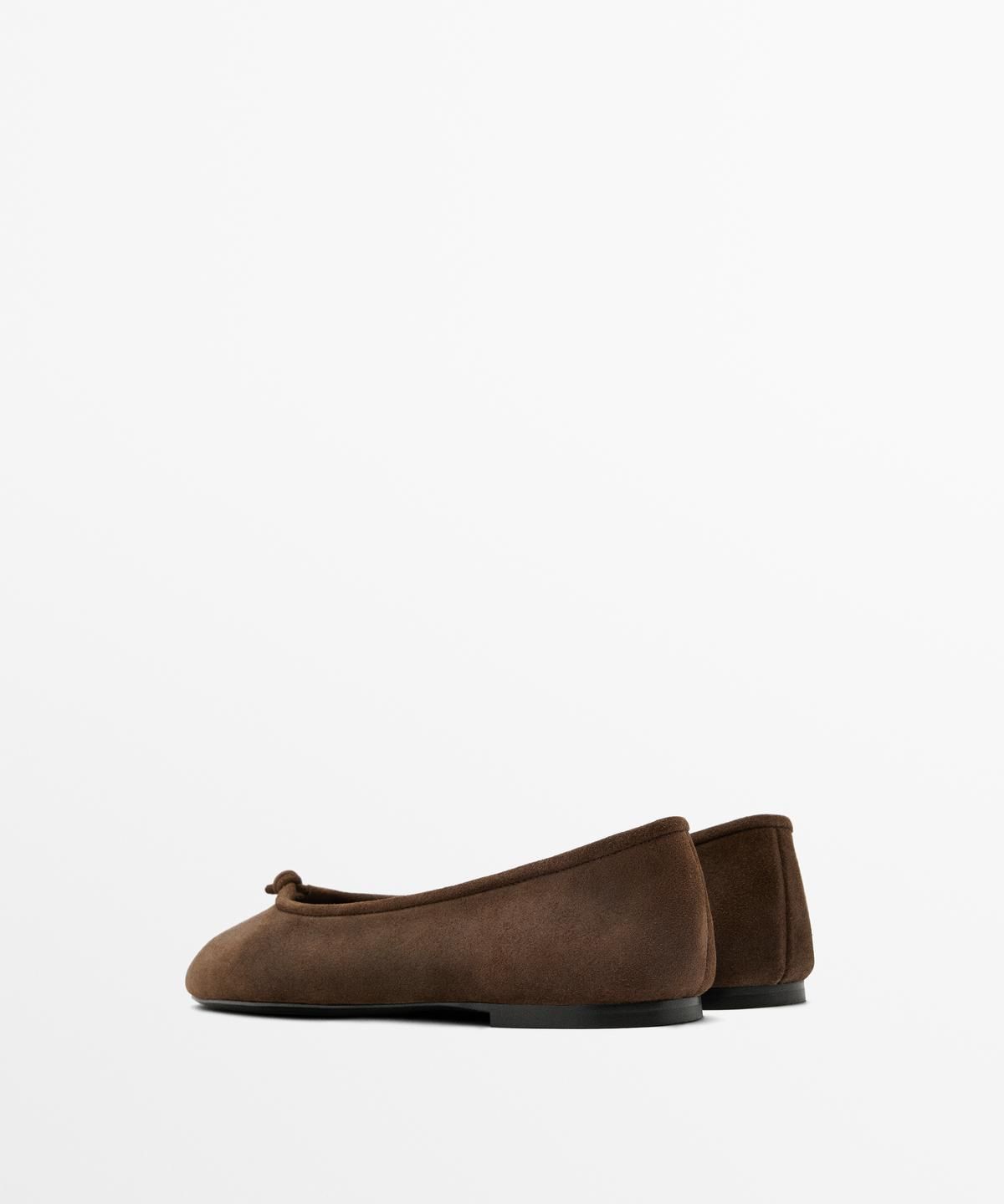 마시모두띠(MASSIMO DUTTI) 매듭 레더 발레리나