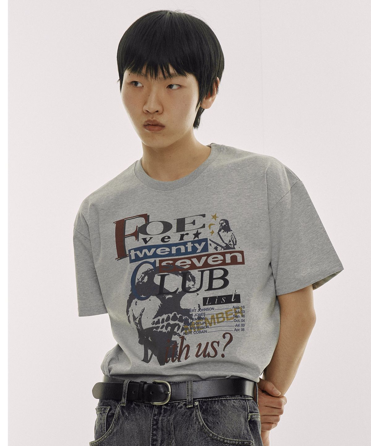 디파이클럽로버스(DEFYCLUBROBBERS) 27Club 세미 크롭 반팔 티셔츠 (메란지)