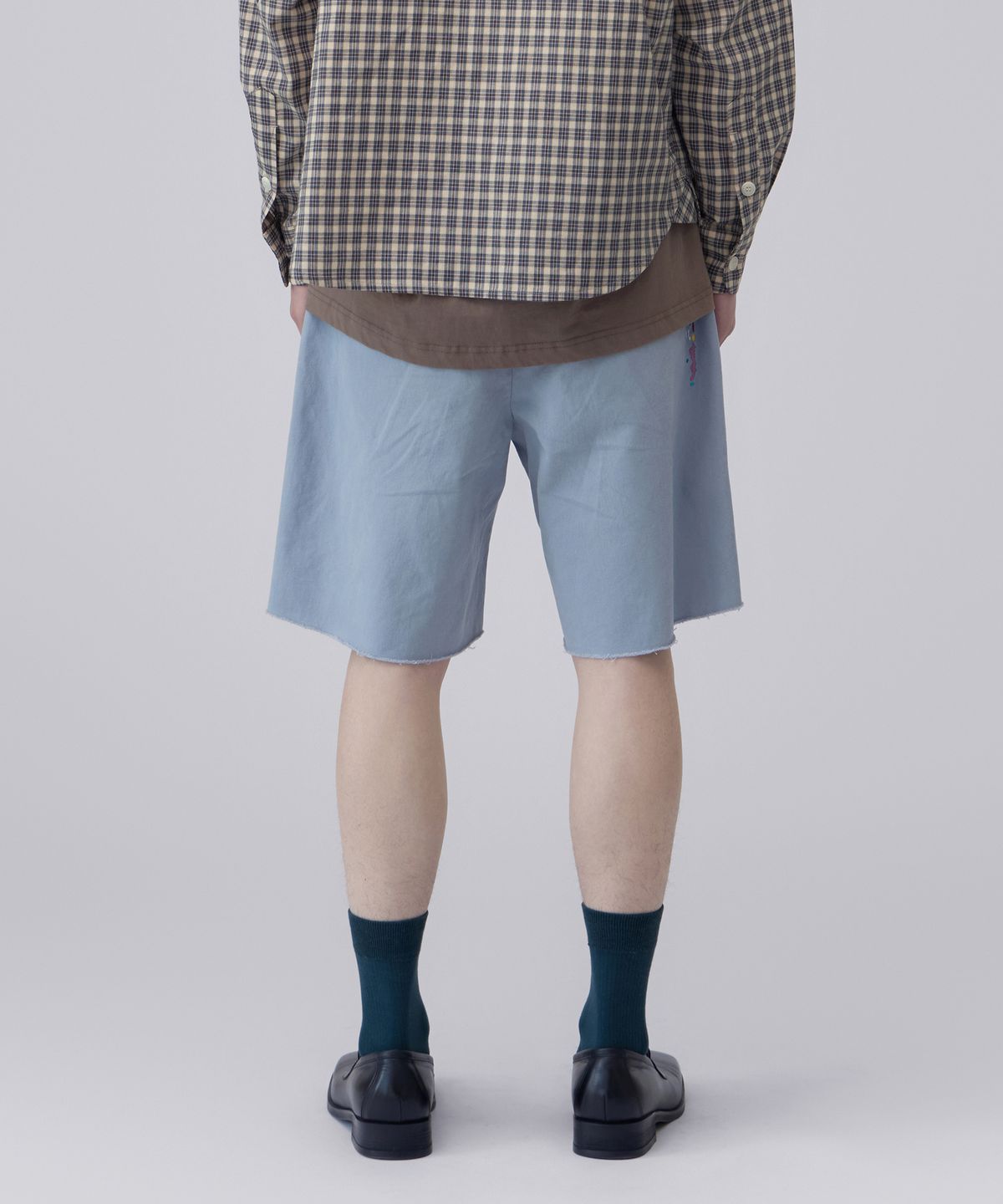 홍우성(HONGWOOSUNG) Worked Paint Repair Shorts_Sky Blue