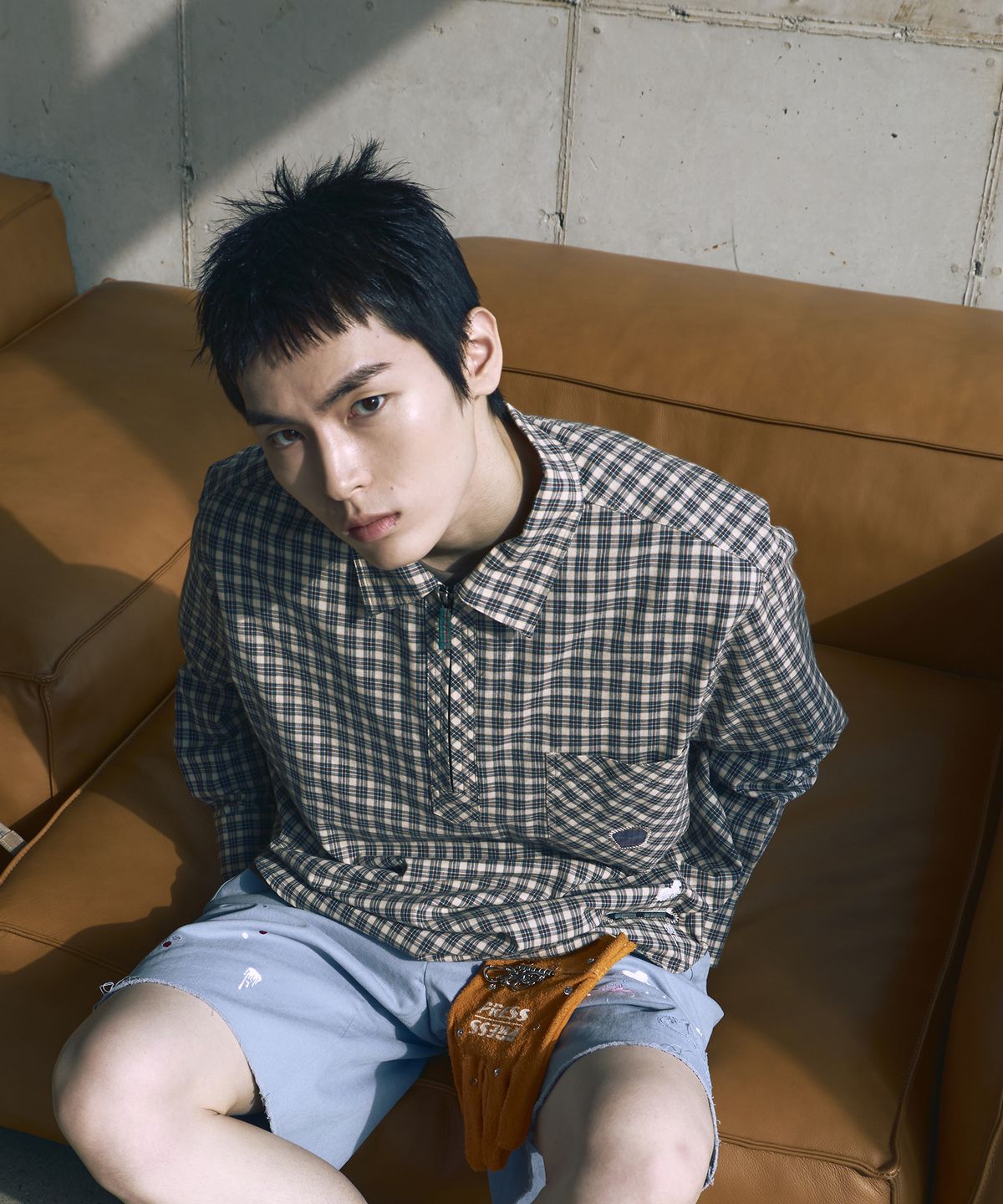 홍우성(HONGWOOSUNG) Field Repair Check Shirt_Beige&Green
