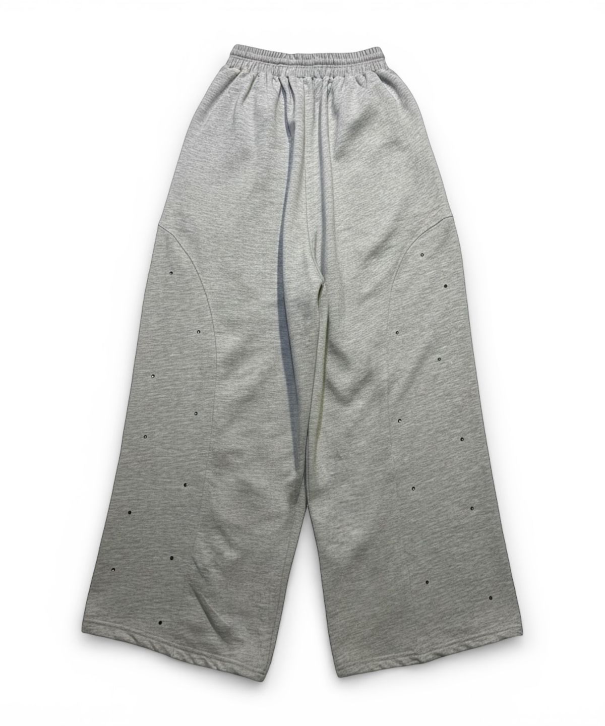 본슬리피(BORN SLIPPY) Crystal Stud Curve Wide Pants (Melange Gray)