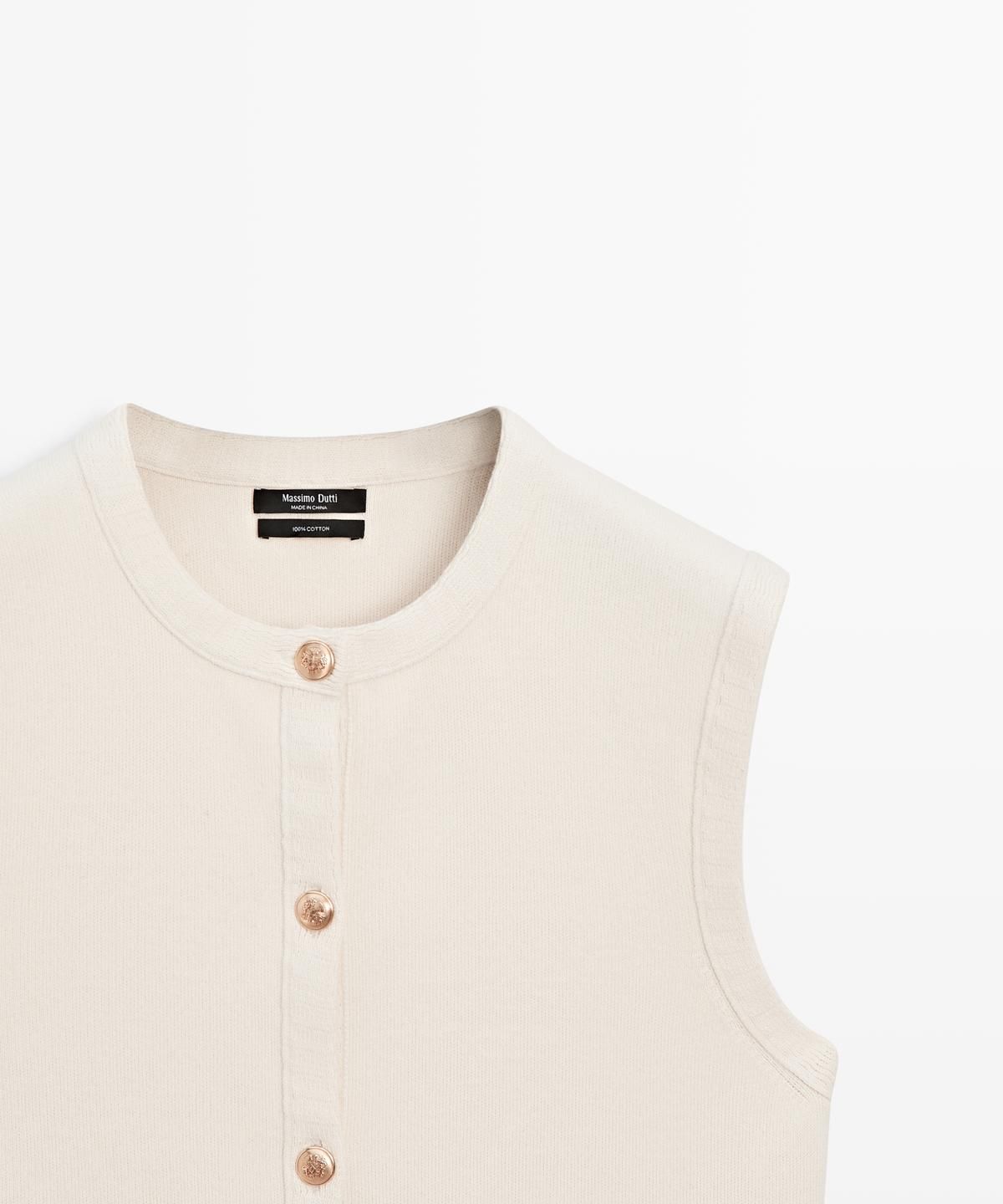 마시모두띠(MASSIMO DUTTI) 포켓 디테일 코튼 니트 베스트