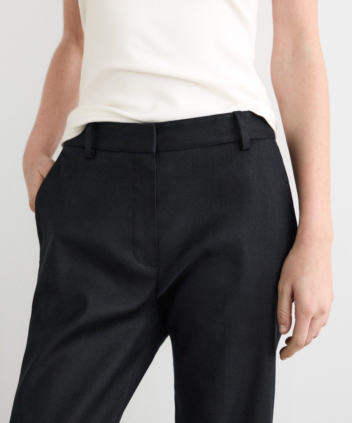 마시모두띠(MASSIMO DUTTI) 스트레이트핏 린넨 블렌드 팬츠