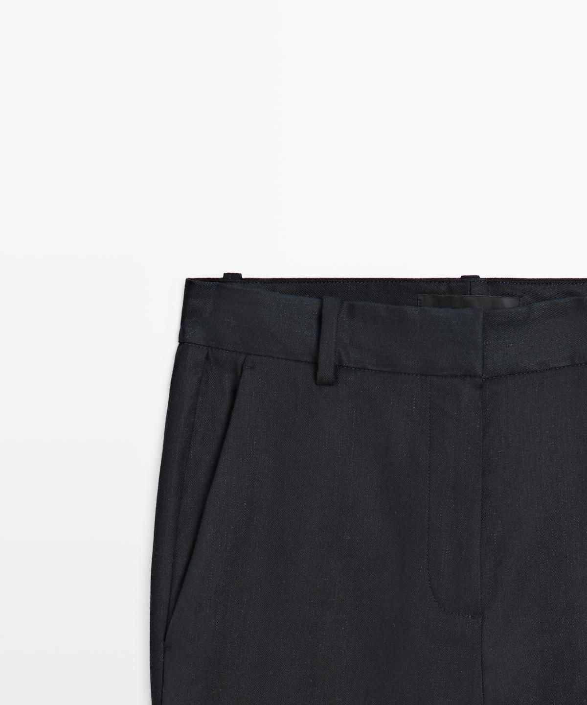 마시모두띠(MASSIMO DUTTI) 스트레이트핏 린넨 블렌드 팬츠