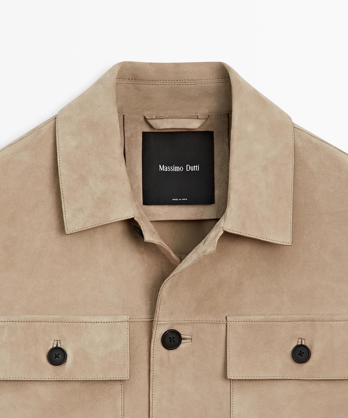 마시모두띠(MASSIMO DUTTI) 스웨이드 레더 오버셔츠