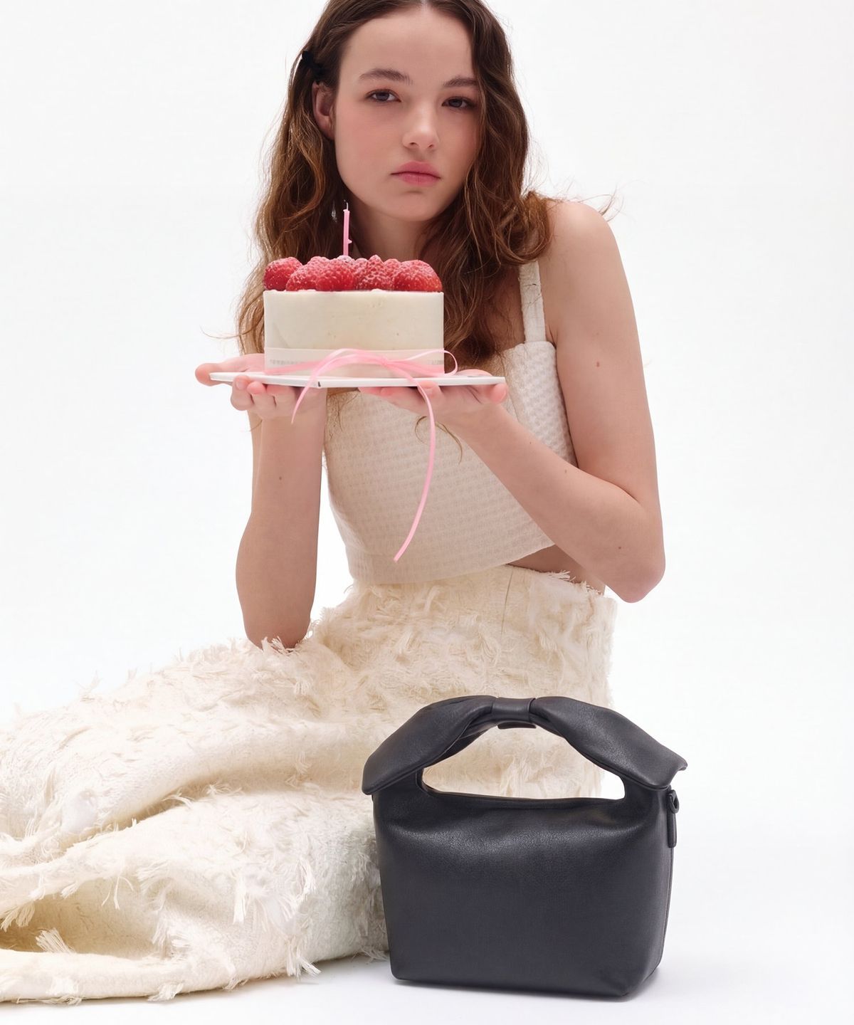 보우틱(BOWTIQUE) 린지보우 리본 투웨이백_블랙