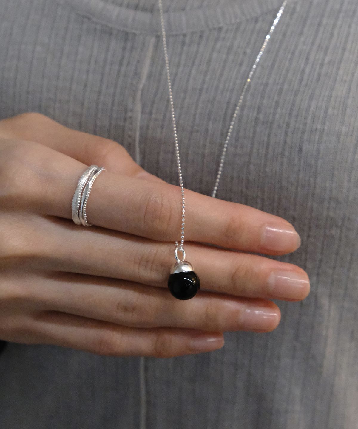 포에트리하우스(POETRYHAUS) MILGRAIN TEXTURE WAVE RING