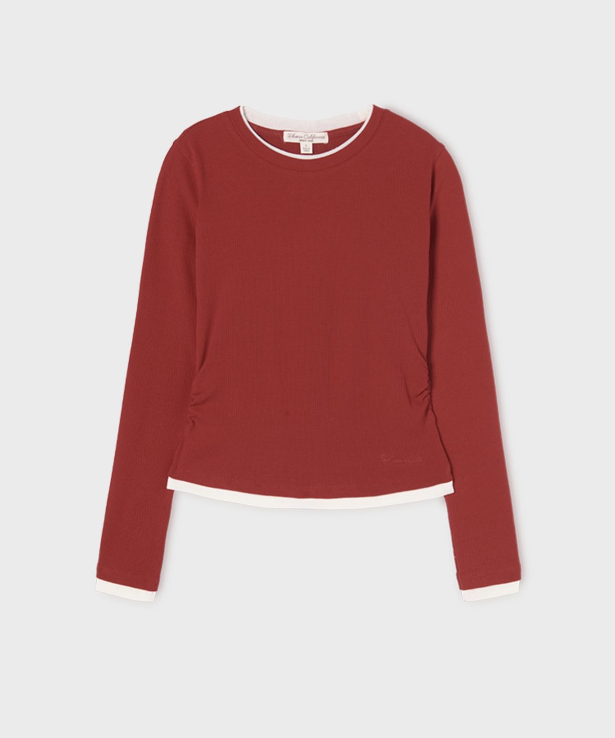 후아유(WHO.A.U) Layered shirring T-Shirt / WHLAG2387F