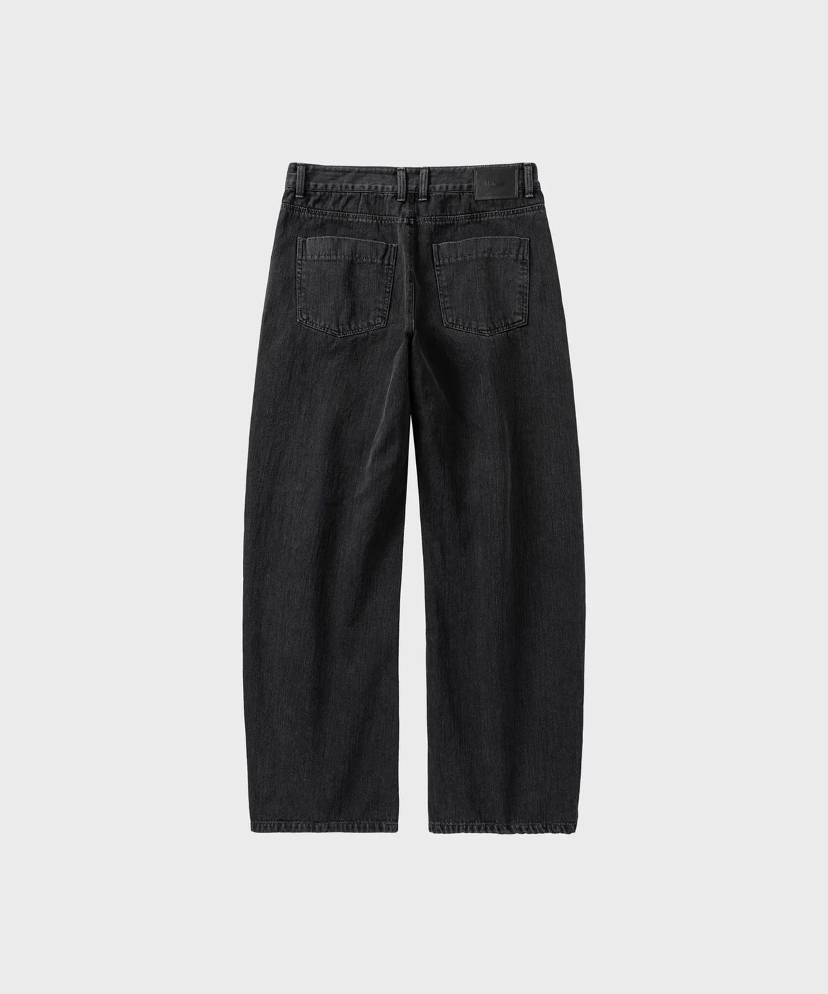 넌블랭크(NONBLANK) 가먼트 다잉 커브드 데님 팬츠_DARK GREY