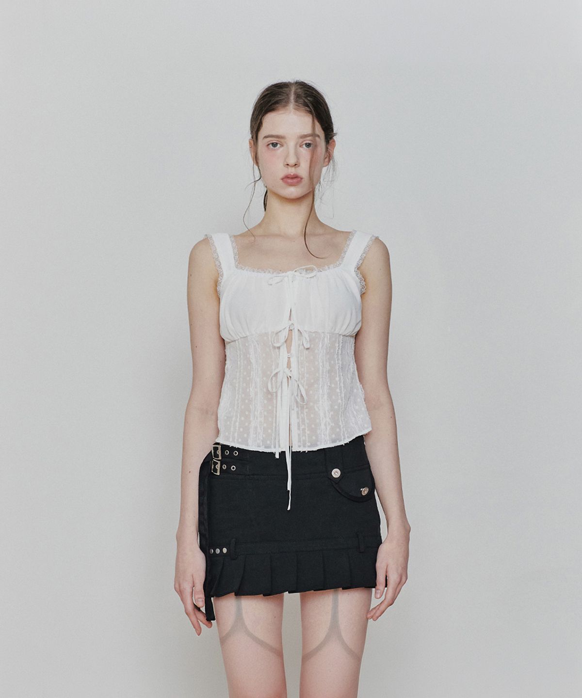 페인오어플레져(PAINORPLEASURE) PURITY LACE TOP white