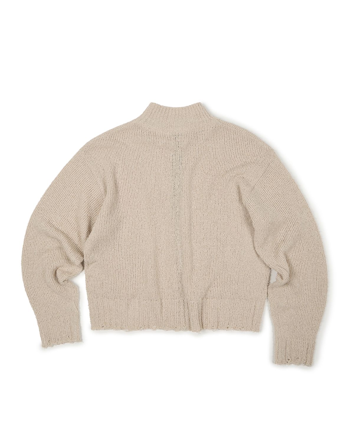 이티씨이(ETCE) DAMAGED CROP NET KNIT ZIP UP (IVORY)