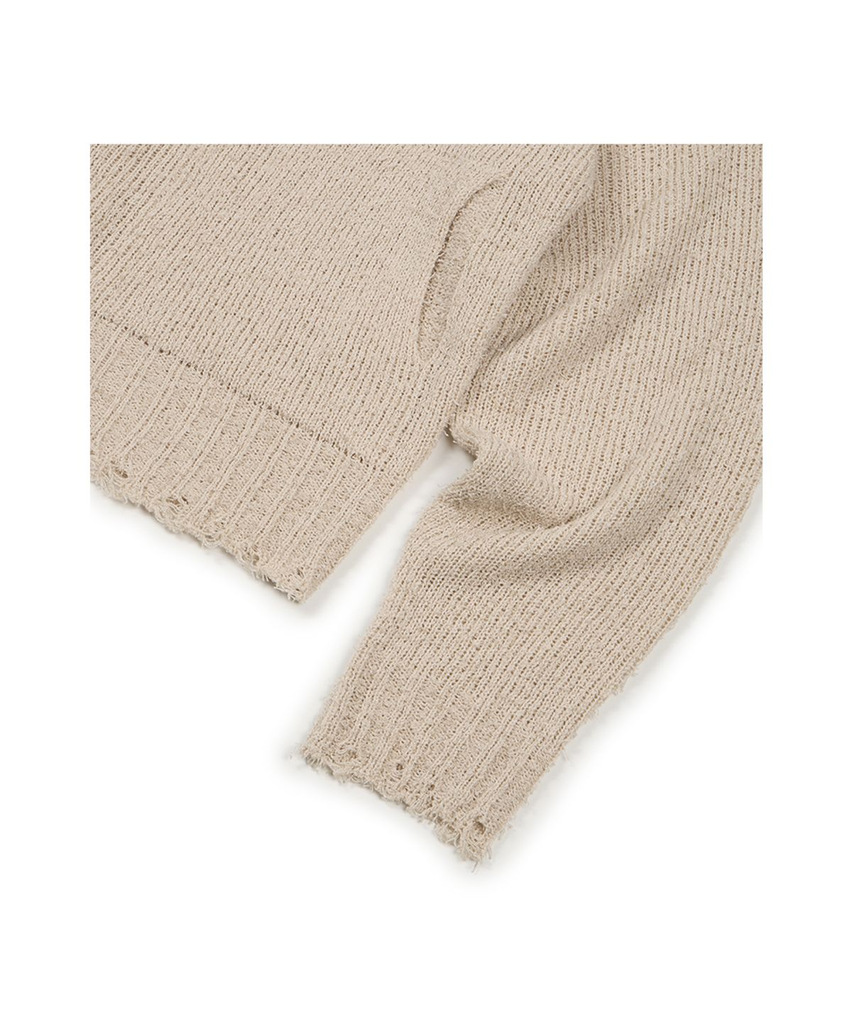 이티씨이(ETCE) DAMAGED CROP NET KNIT ZIP UP (IVORY)