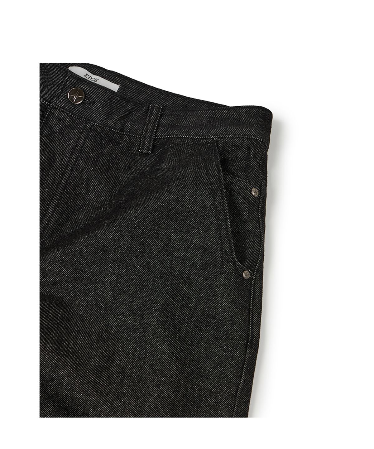 이티씨이(ETCE) SIDE POCKET CURVED DENIM (BLACK)