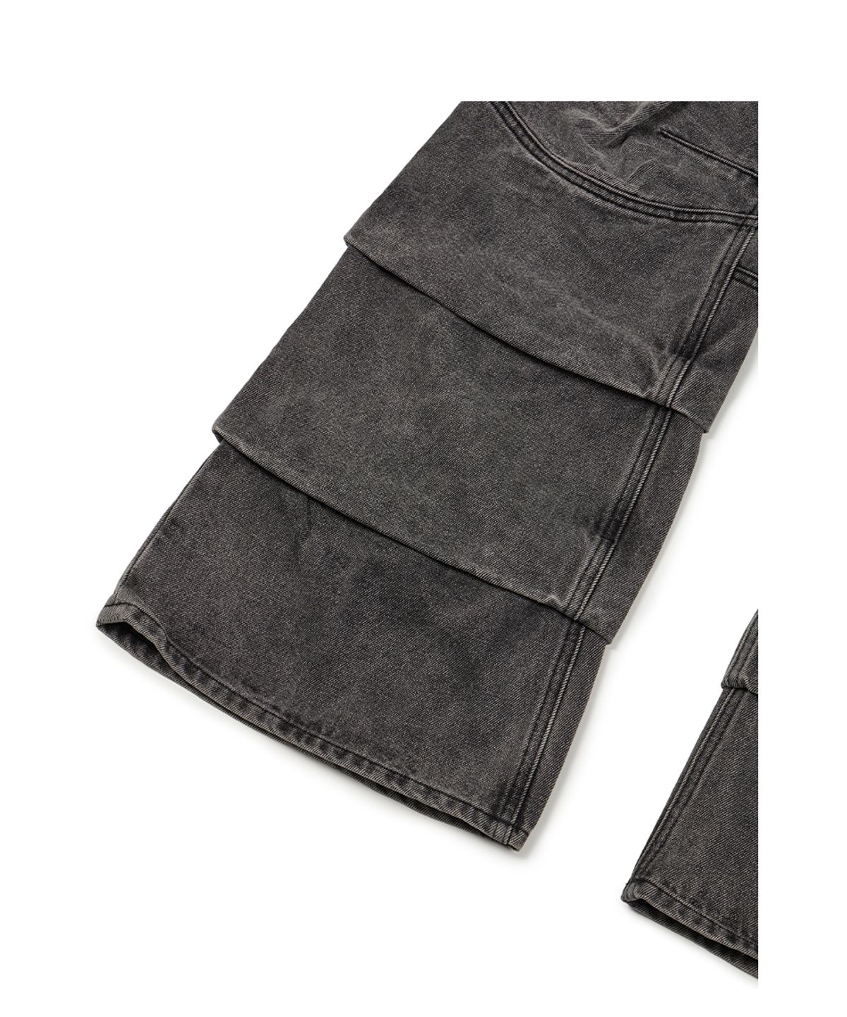 이티씨이(ETCE) STACKING FLARE DENIM PANTS (GRAY)