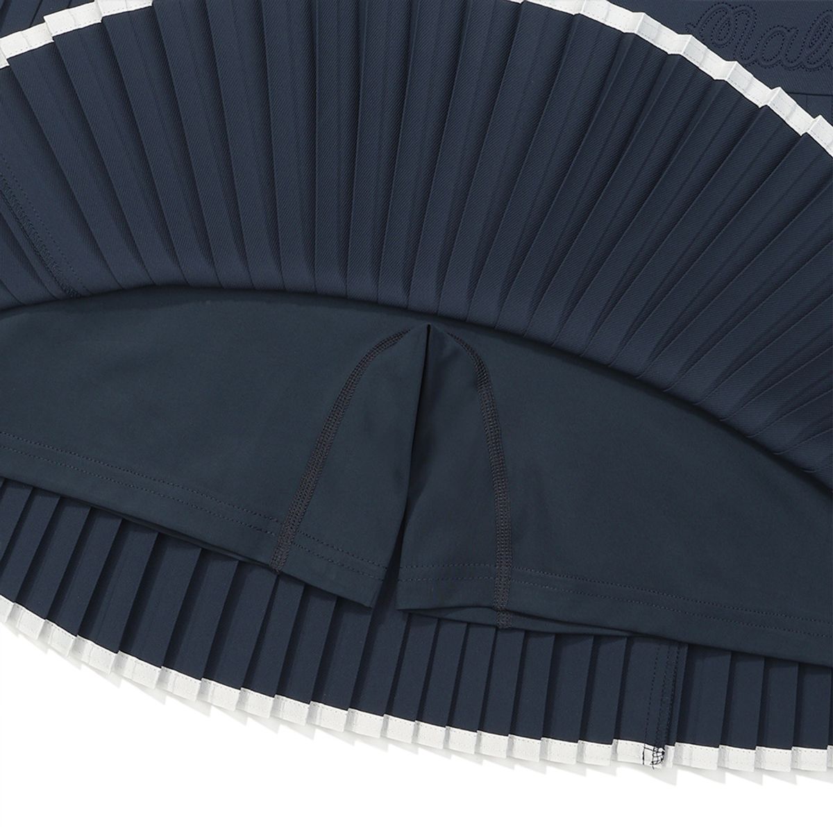말본 골프(MALBON GOLF) 와이드오비 잔플리츠 스커트 NAVY (WOMAN)