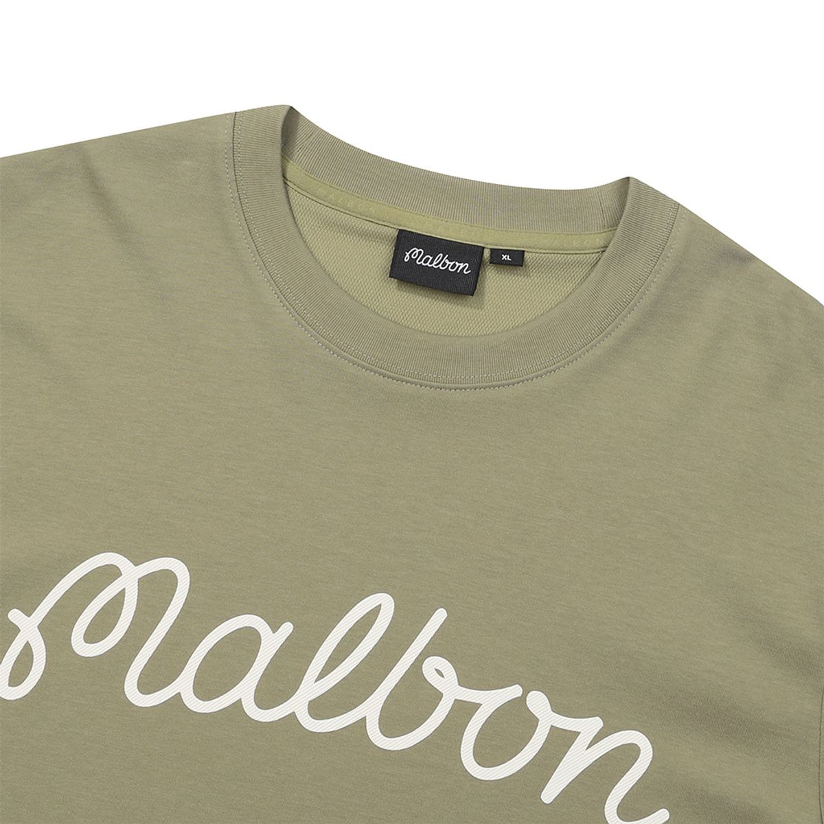 말본 골프(MALBON GOLF) 말본 스크립트 유니 라운드 티셔츠 KHAKI