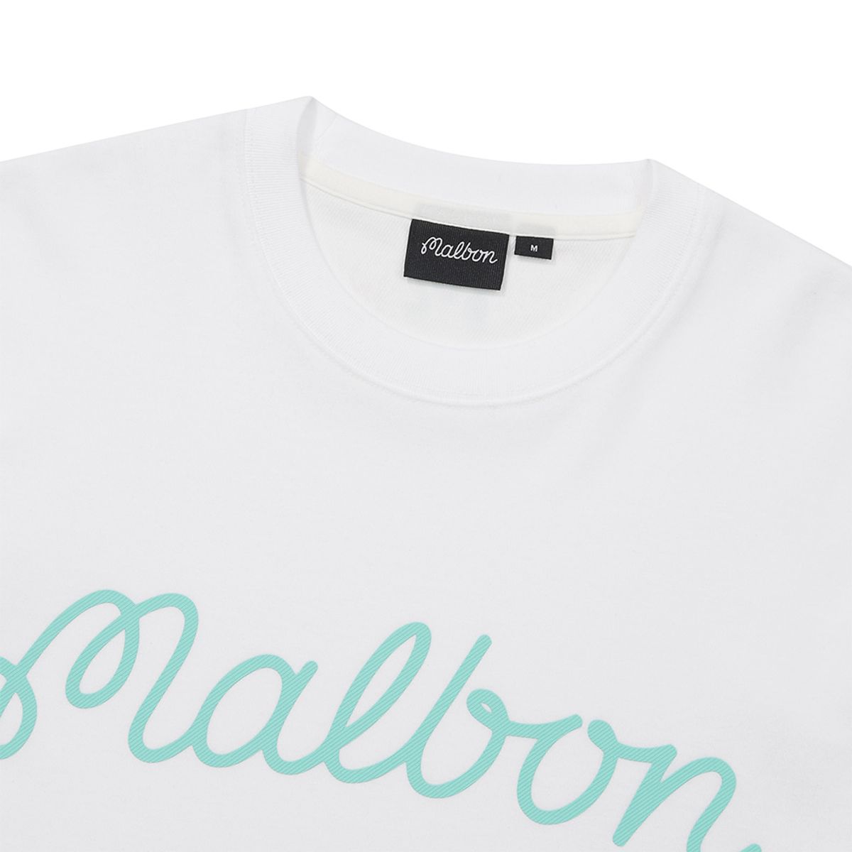 말본 골프(MALBON GOLF) 말본 스크립트 유니 라운드 티셔츠 OFF WHITE
