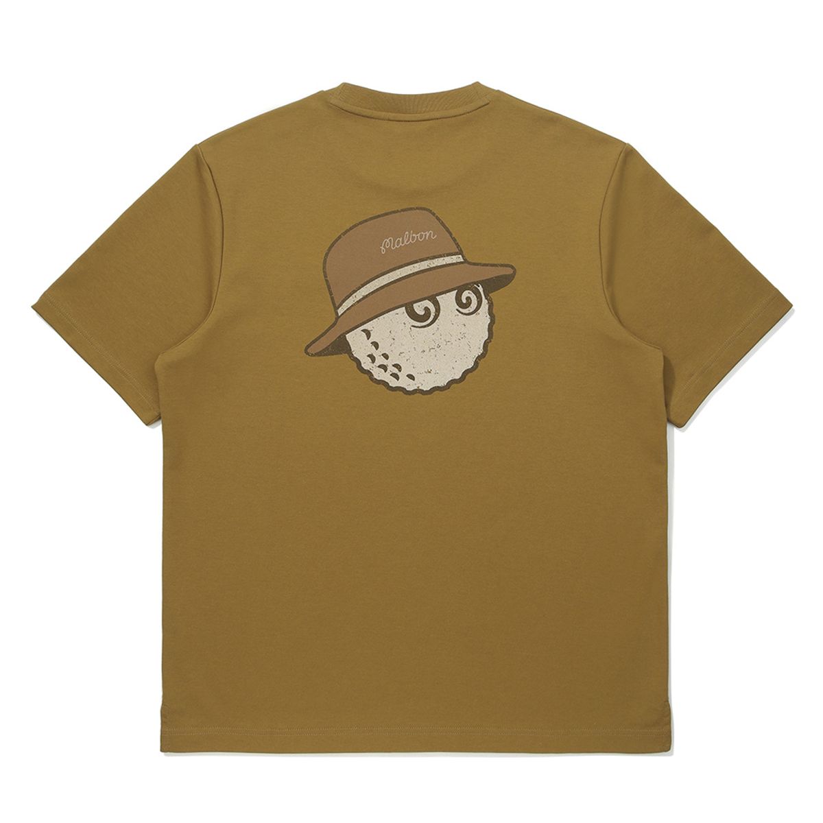말본 골프(MALBON GOLF) 말본 와펜 유니 라운드 티셔츠 BROWN