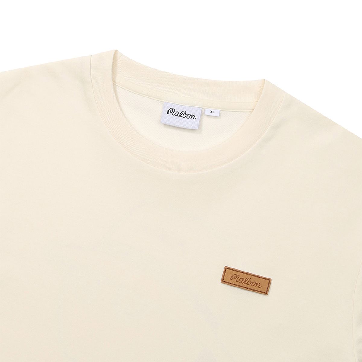 말본 골프(MALBON GOLF) 말본 와펜 유니 라운드 티셔츠 CREAM