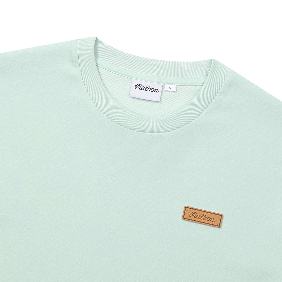 말본 골프(MALBON GOLF) 말본 와펜 유니 라운드 티셔츠 LIGHT MINT