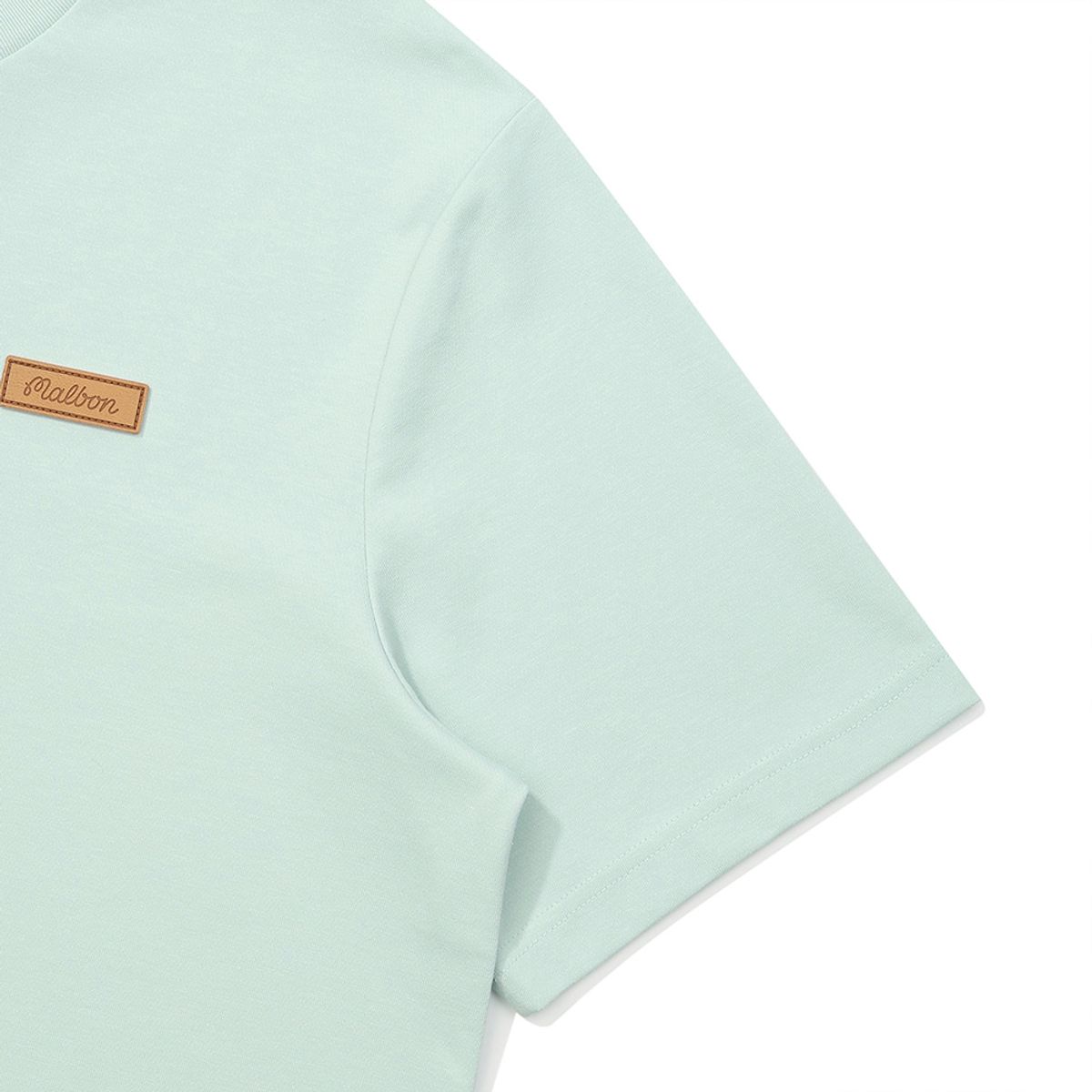 말본 골프(MALBON GOLF) 말본 와펜 유니 라운드 티셔츠 LIGHT MINT
