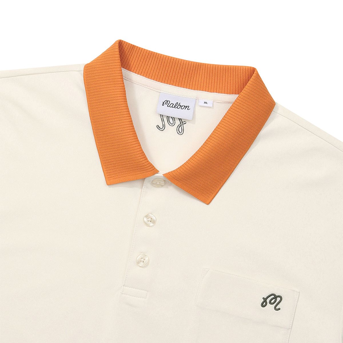 말본 골프(MALBON GOLF) 배색 포인트 폴로 티셔츠 CREAM (MAN)