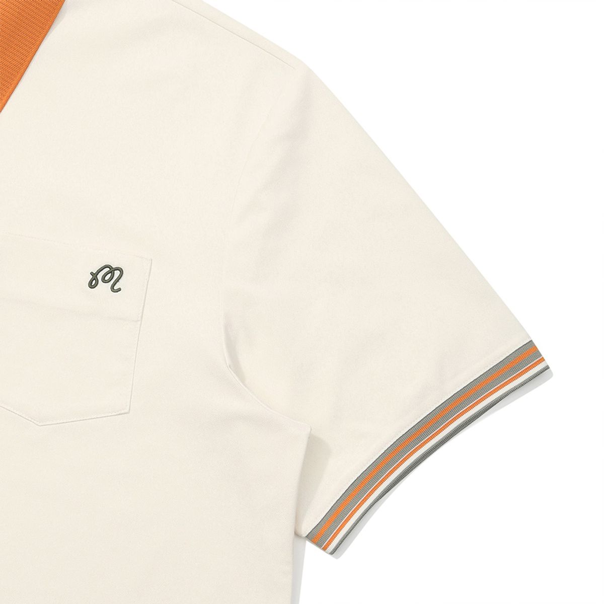 말본 골프(MALBON GOLF) 배색 포인트 폴로 티셔츠 CREAM (MAN)