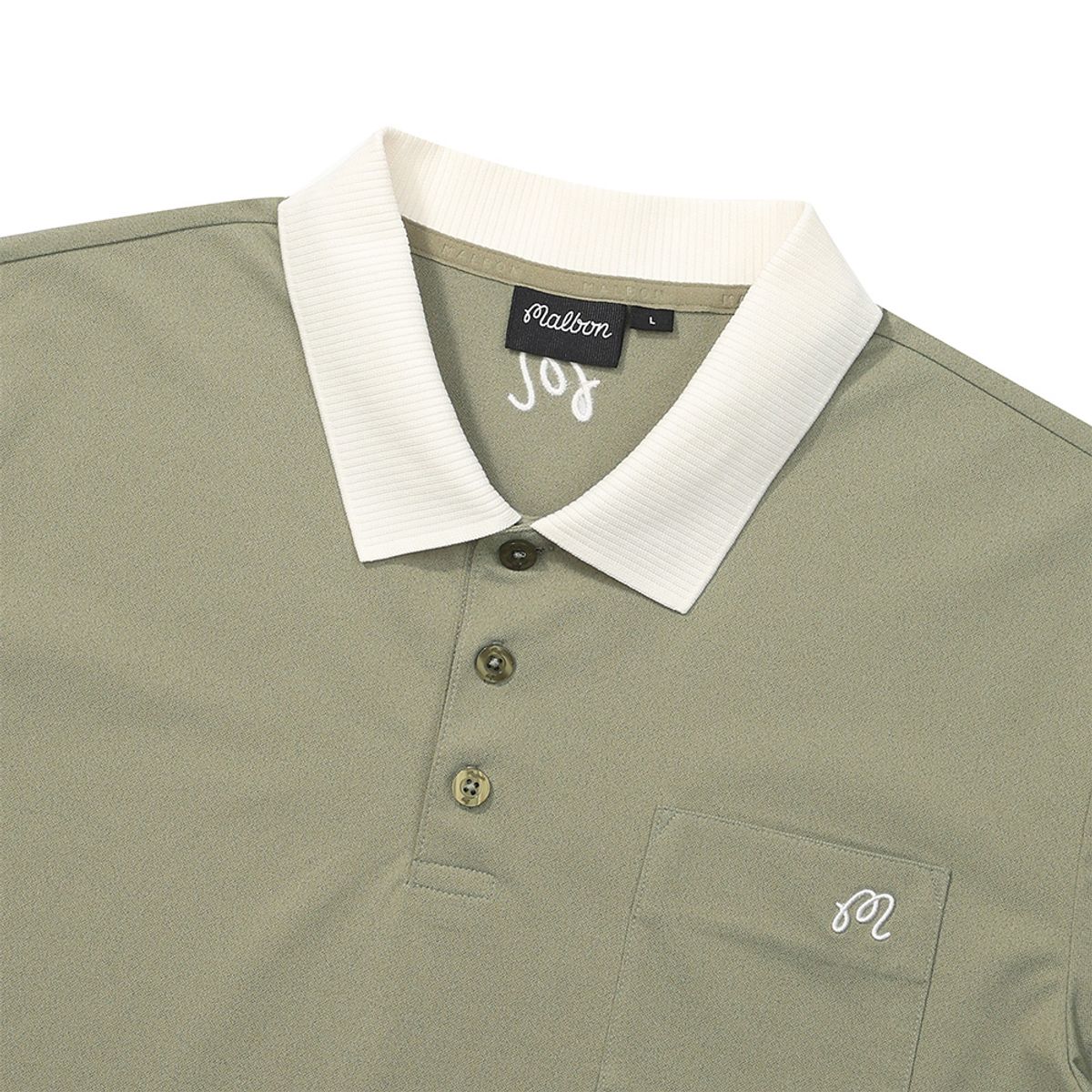 말본 골프(MALBON GOLF) 배색 포인트 폴로 티셔츠 KHAKI (MAN)