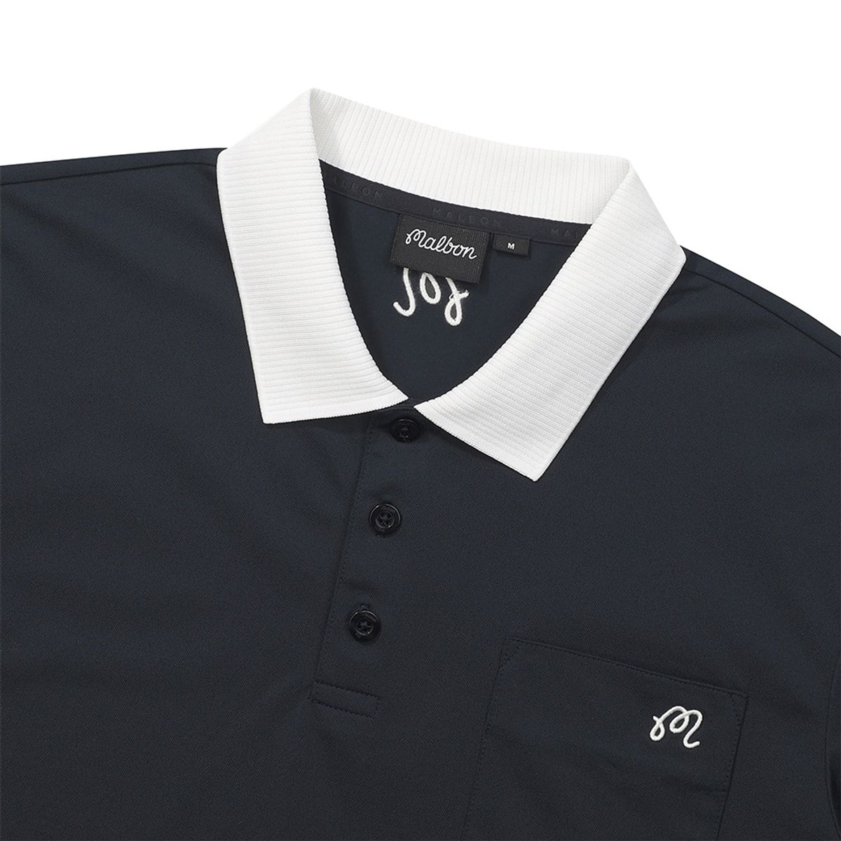 말본 골프(MALBON GOLF) 배색 포인트 폴로 티셔츠 NAVY (MAN)