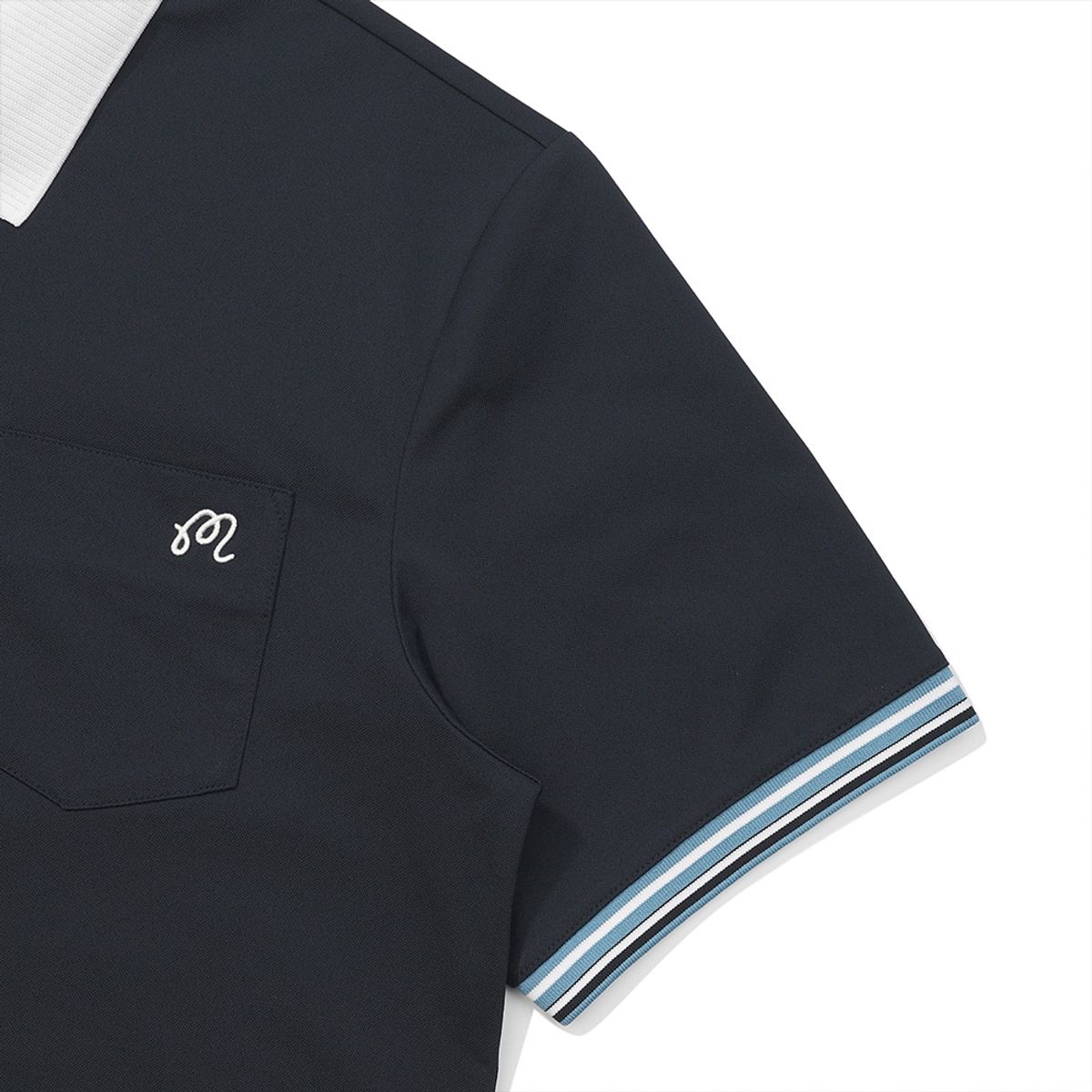 말본 골프(MALBON GOLF) 배색 포인트 폴로 티셔츠 NAVY (MAN)