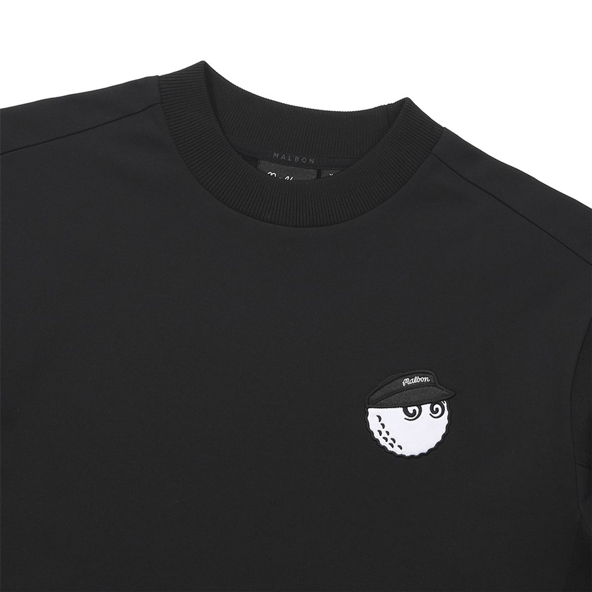 말본 골프(MALBON GOLF) 하이브리드 모크넥 긴팔 티셔츠 BLACK (MAN)