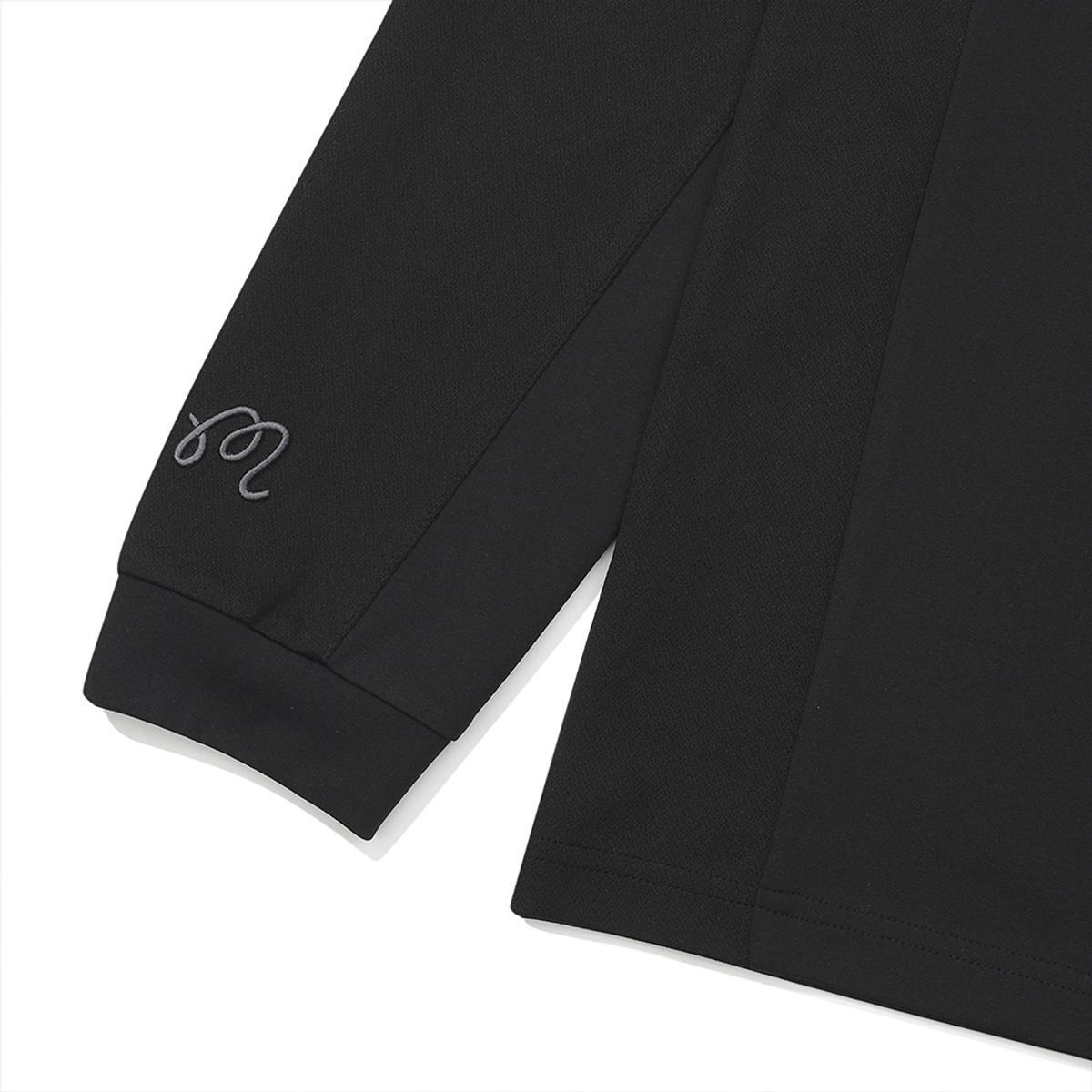 말본 골프(MALBON GOLF) 하이브리드 모크넥 긴팔 티셔츠 BLACK (MAN)
