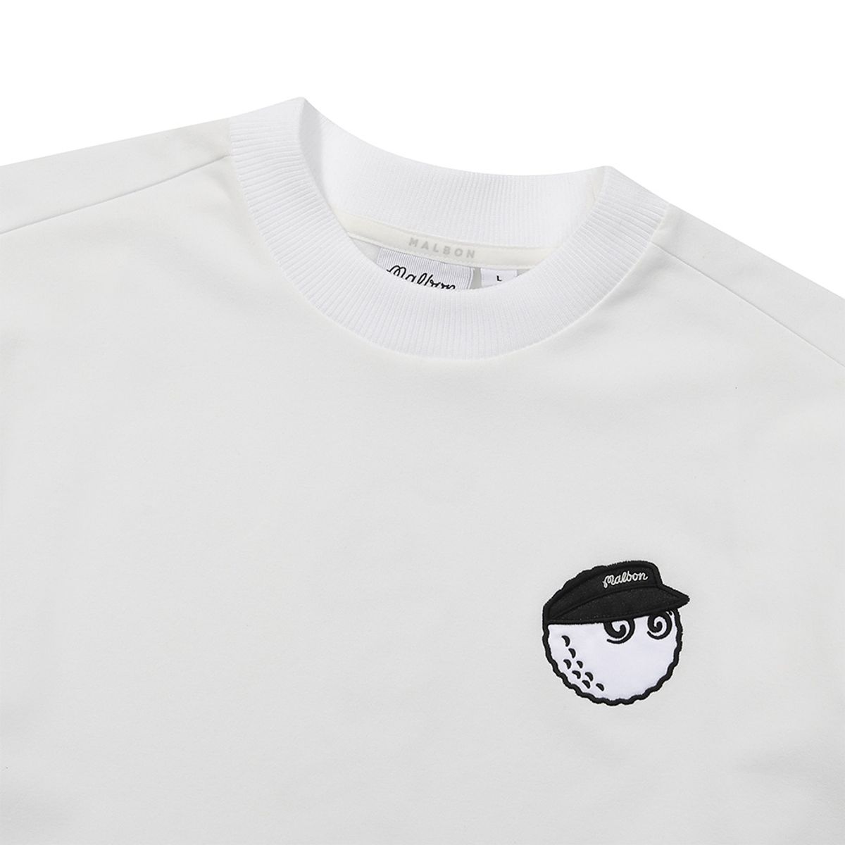 말본 골프(MALBON GOLF) 하이브리드 모크넥 긴팔 티셔츠 OFF WHITE (MAN)